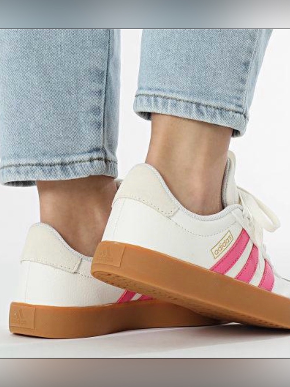 Adidas VL Court 3.0 White Pink Sneakers NWT Women’s 6.5 JP5347